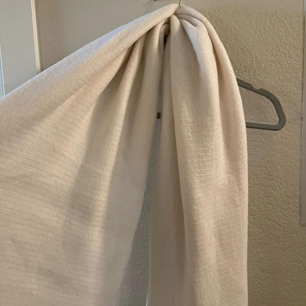 Anthropologie Cream Fringe Scarf